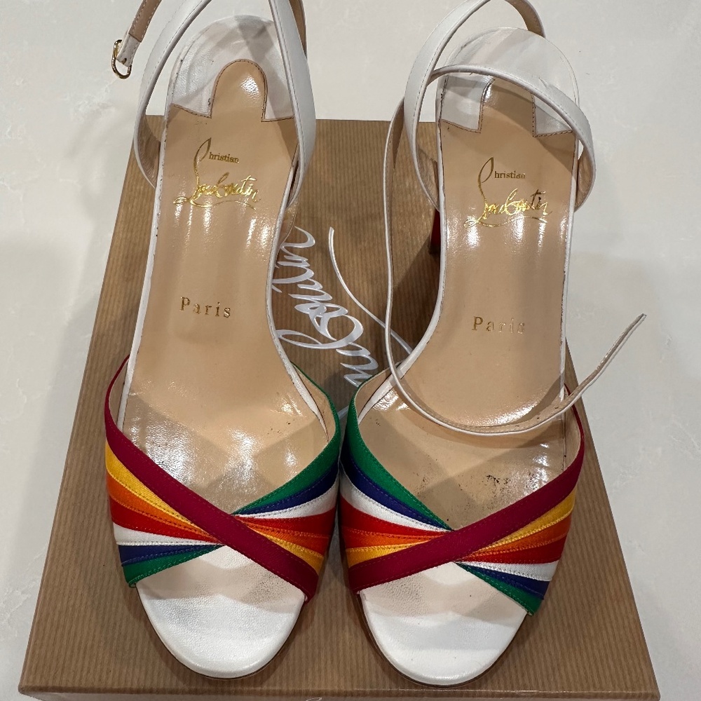 Christian Louboutin Naseeba Napa shiny/GG Latte/Multicolor size 39